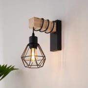 Wandleuchte Townshend, Breite 14 cm, schwarz/eiche