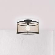 Deckenlampe Dellow, Ø 45 cm, schwarz/messingfarben, Stahl