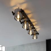 Deckenleuchte Hornwood 2, Länge 111 cm, schwarz, 4-flg.