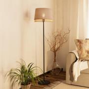 Stehlampe Tabley, schwarz/naturfarben, Höhe 153 cm, Stoff