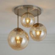 Lindby Deckenleuchte Teeja, amber, 3-flg., Ø47cm, Glas, E27