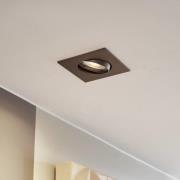 Prios Einbauleuchte Fibur, bronze matt, 9 cm, GU10, 10er