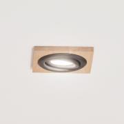 Deckeneinbauleuchte Tobby, 10 x 10 cm, Eichenholz, GU10