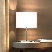 Tischleuchte Modena, weiß/nickel, Chintz, Höhe 27 cm, E14