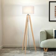 Stehlampe SHINE-WOOD, sand/schwarz/eiche Höhe 164 cm 3 x E27