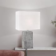 Tischleuchte Amiens, weiß/nickel, Höhe 50 cm Leinen/Metall