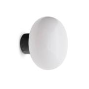 New Works Wandlampe Karl-Johan, weiß, Marmor, Glas, Ø 23 cm