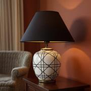 PR Home Tischleuchte New York, schwarz, Höhe 45 cm, Keramik