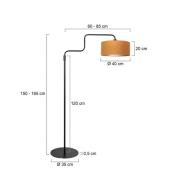 Stehlampe Bloeba, schwarz/goldfarben, Höhe 165 cm, Velours