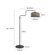 Stehlampe Bloeba, schwarz/holz dunkel, Höhe 165 cm, Holz