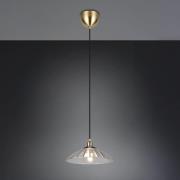 Hängelampe Eluna, klar/altmessing Ø 30 cm Glas/Metall 1-flg.
