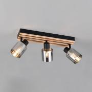 Strahler Travia, Länge 53 cm, 3-flammig, schwarz/rauchgrau