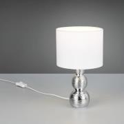 Tischleuchte Lova, weiß/silber, Höhe 29 cm, Glas/Keramik E27