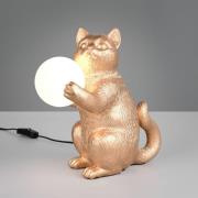 Tischleuchte Gatio, goldfarben, Höhe 30 cm, Kunstharz, G9