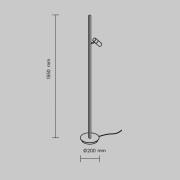 Maytoni LED-Stehleuchte Thin, messing, Alu, Höhe 155 cm, dim