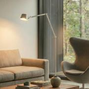 Lucande Stehleuchte Silka, 216 cm, nickel satin, verstellbar