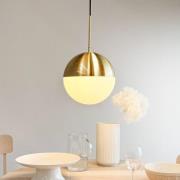 Dyberg Larsen Pendelleuchte Nova D25, opal/messing, Metall