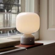 GEJST LED-Akku-Tischlampe Meemo, Marmor weiß, Glas, USB