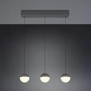 LED-Hängelampe Senta, anthrazit, Länge 62 cm, 3.000 K 3-flg.