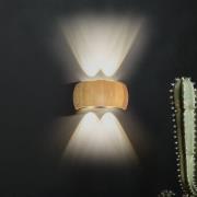 LED-Wandlampe Shine-Wood, Breite 20 cm, Eiche/schwarz 4-flg.