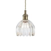 Hängeleuchte Gota, altmessing/klar, Glas, Ø 13 cm, Stecker