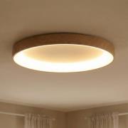 LED-Deckenlampe Niseko II CCT Fernbedienung Ø65cm holzfarben