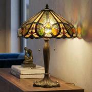Tischleuchte 5299 in Tiffany-Art, zwei Zugschalter
