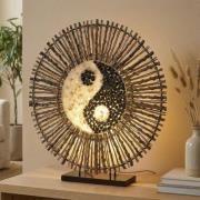 Tischleuchte Ying Yang Batur rund 40 cm braun