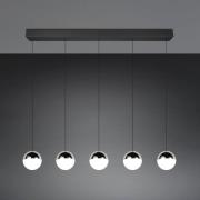 LED-Hängeleuchte Senta, chrom, Länge 114 cm, 4.000 K, 5-flg.