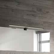 LED-Spiegellampe Dun 2 in 1, schwarz matt, IP44, Länge 50 cm