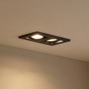 Lindby Downlight Thorid, schwarz, 19 x 10 cm, 2-flg., GU10