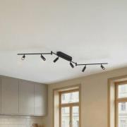 Lindby LED-Deckenleuchte Eldrin, 6-flammig, Spots, schwarz