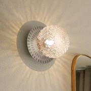 Nuura Wandleuchte Liila 1, IP44, Ø 16,5 cm, silber/klar