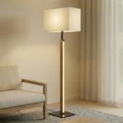 Quitani LED-Stehlampe Lisene, eiche/schwarz/natur 162cm dim.