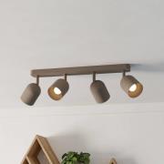 Deckenstrahler Tilston, beige, Länge 58 cm, 4-flammig, Stahl