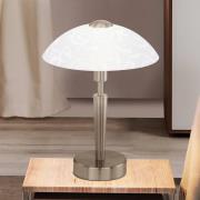 Tischlampe SOLO 1, nickel matt, Höhe 32 cm, Metall/Glas, dim