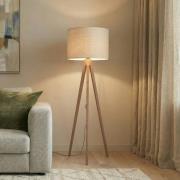 Stehleuchte Grand, beige/nussbaum, Höhe 145 cm, E27