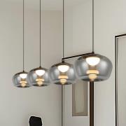 LED-Pendellampe Nadia Länge 92 cm, rauchgrau, Glas, 4-flg.