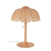 MARKET SET Tischlampe Coquillage, Rohrgeflecht/Holz, E27