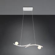 LED-Hängeleuchte Napoli, weiß matt, Länge 82 cm, Metall, CCT