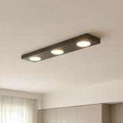 Deckenlampe Hero, schwarz, 55 x 12 cm, 3-fl., Metall, GX53