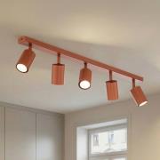 Deckenstrahler Zoom, 5-flammig, rot, Stahl, GU10