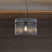 Pendellampe Swizzle, schwarz/rauchgrau, Ø 40 cm, Glas/Metall