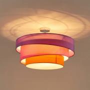 Lindby Deckenlampe Melia, violett/pink/orange, Textil, Ø56cm