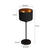 Tischlampe Noor schwarz/Chintz schwarz-gold, Höhe 47 cm, E27