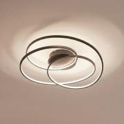 Lindby LED-Deckenleuchte Kateryna, schwarz, Ø 60 cm, dimmbar