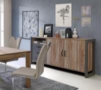 Sideboard NOTE  von Forte  Betonoptik Dunkelgrau / Picea Kiefer