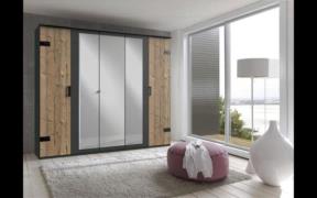 Kleiderschrank Industry Look inkl. 3 Spiegel STOCKHOLM von Wimex Silve...