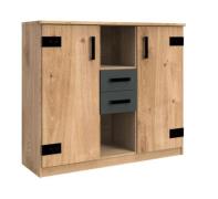 Highboard 2-türig, 2 Schubladen LIVERPOOL von Wimex Plankeneiche NB / ...