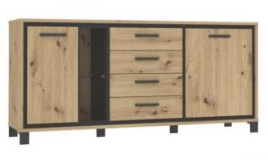 Sideboard L TRONDHEIM von Forte Artisan Eiche / Schwarz Eiche